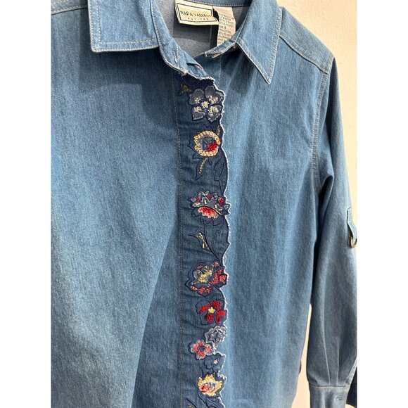 Vintage Napa Valley Denim Jacket Pants Set Blue Size Small Embroidered Retro - Picture 4 of 16